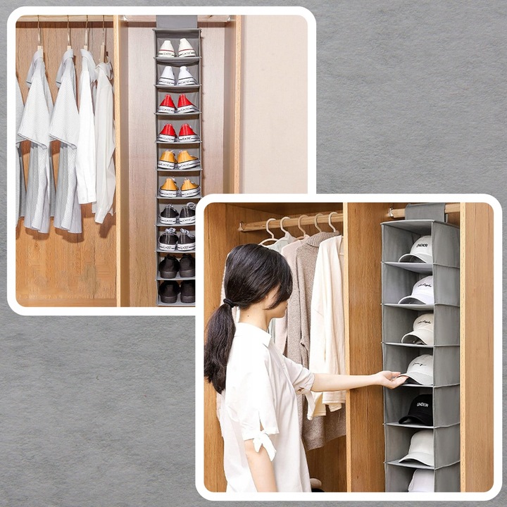 ORGANIZER WISZĄCY DO SZAFY WIESZAK 10 PÓŁEK REGAŁ