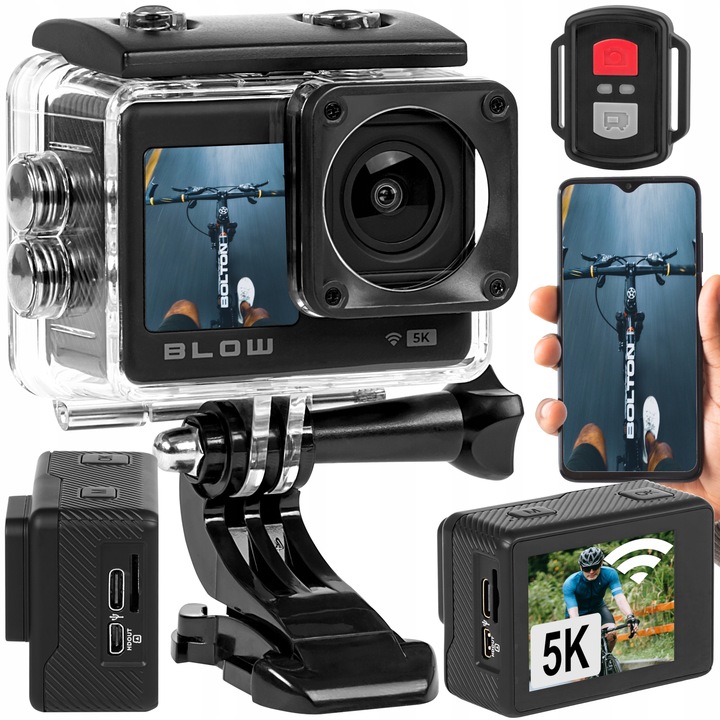 KAMERA SPORTOWA GO PRO4U 4K WIFI USB UHD MIKROFON PILOT UCHWYTY