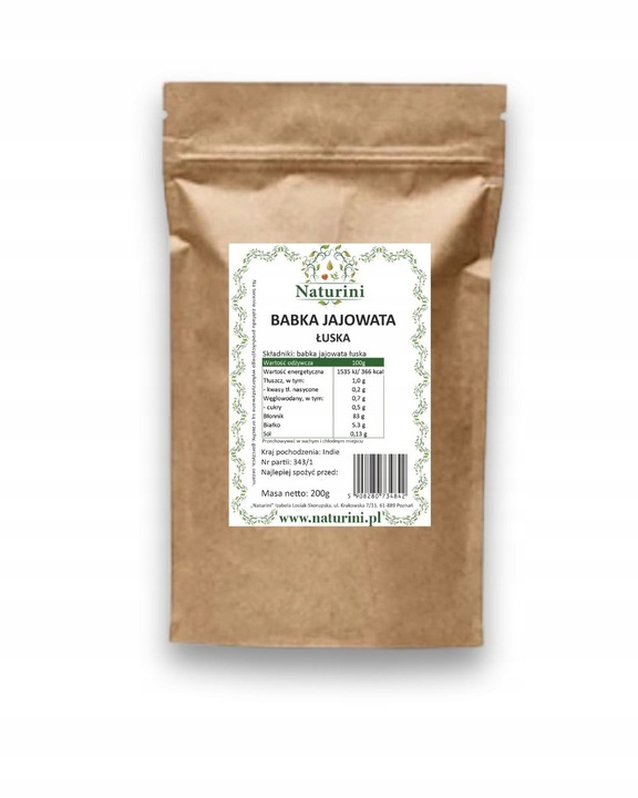 BABKA JAJOWATA ŁUSKA naturalny błonnik ODCHUDZANIE oczyszczenie 500g