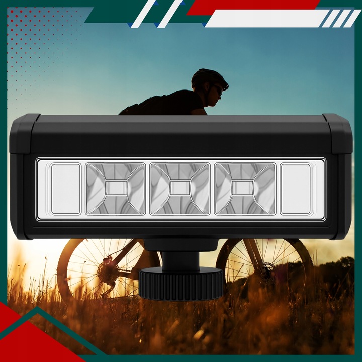 LAMPKA ROWEROWA PRZEDNIA LED NA PRZÓD KIEROWNICĘ ROWERU MOCNA USB 1200lm