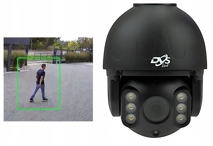 BEZPRZEWODOWA KAMERA OBROTOWA ZEWNĘTRZNA WIFI CZARNA 8Mpx 4K MONITORING DVS