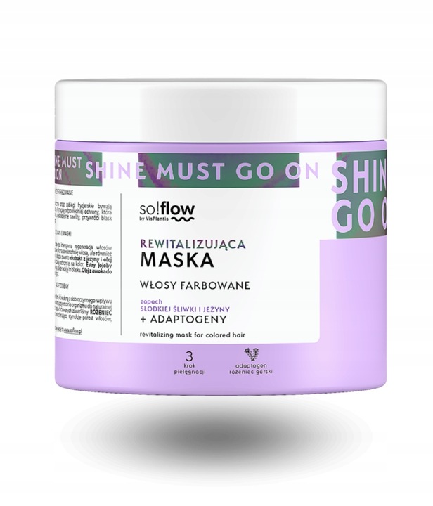 Rewitalizująca maska do włosów farbowanych z adaptogenami so!flow 400 ml