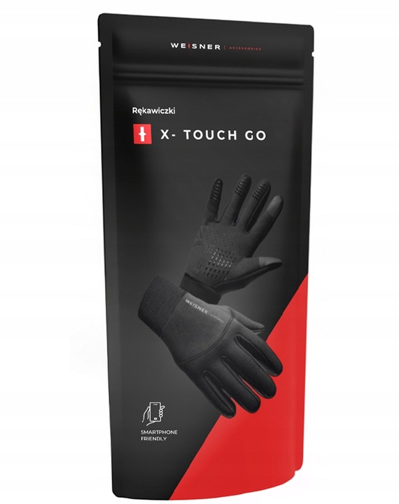 WEISNER GO | RĘKAWICZKI CZARNE MĘSKIE ZIMOWE SAMOCHODOWE ROWEROWE