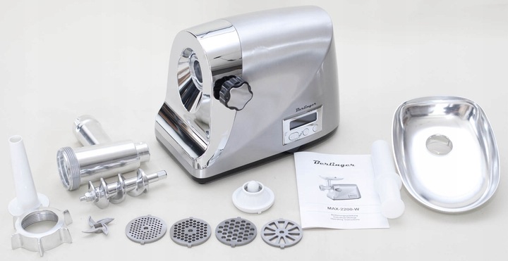 Maszynka do mięsa BERLINGER 2200W metalowa obudowa z regulacją obrotów