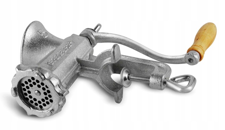 RĘCZNA MASZYNKA do MIELENIA Mięsa Żeliwna nr. 5 Nadziewarka 4 Sita 3