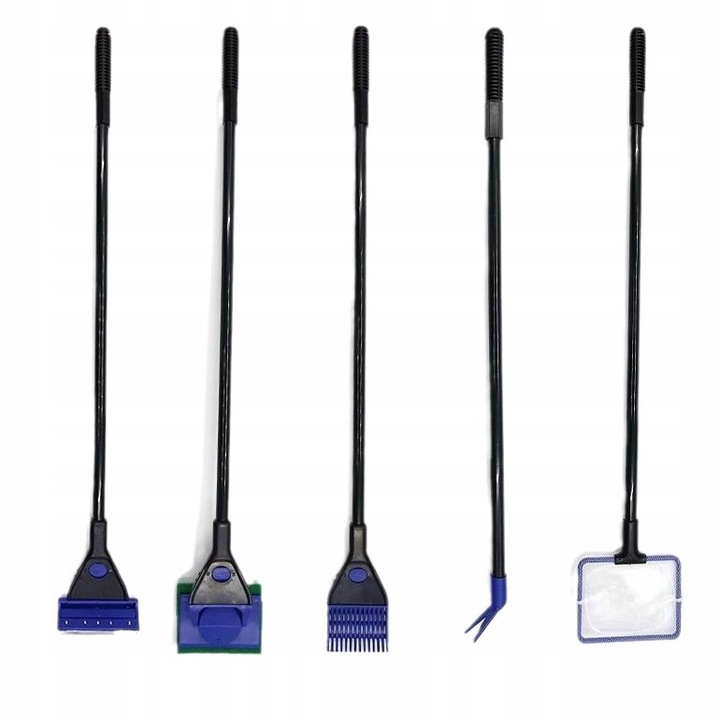 ZESTAW DO CZYSZCZENIA AKWARIUM 5 ELEMENTÓW CZYŚCIK SKROBAK ŁOPATKA 48 CM