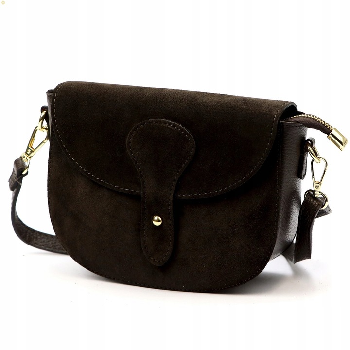 TOREBKA DAMSKA ZAMSZOWA LISTONOSZKA BRĄZOWA VERA PELLE SKÓRZANA