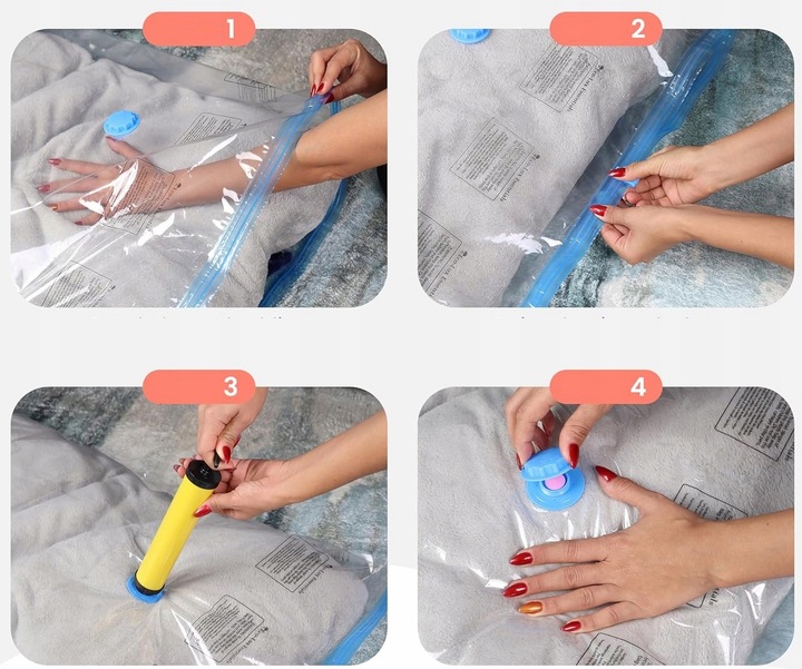 Worki Próżniowe na Ubrania Pościel do Pakowania 14 szt Zestaw + Pompka