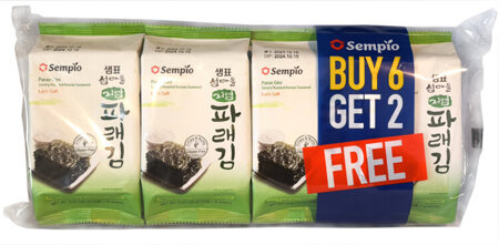 Snacki Parae Gim z alg mniej soli przekąska chipsy nori 8x5g Sempio
