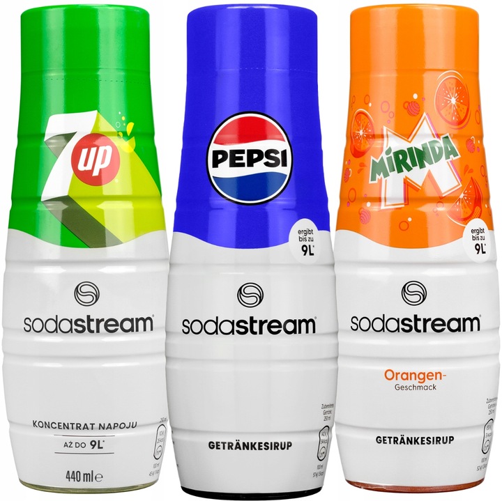 Syrop Soda Stream Pepsi, Mirinda, 7up 3x440ml