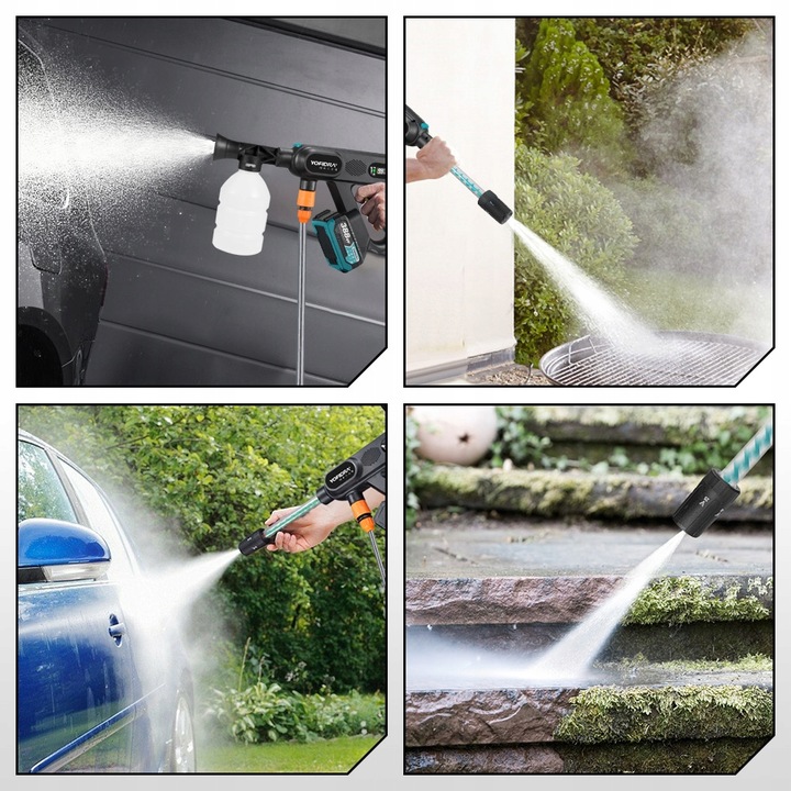 BEZPRZEWODOW MYJKA CISNIENIOWA 200Bar AKUMULATOROWA 2x AKU 18V 3AH