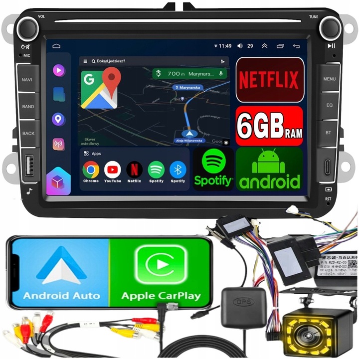 RADIO do VOLKSWAGEN SEAT SKODA VW PASSAT B6 B7 GOLF 5 V 6 WIFI ANDROID