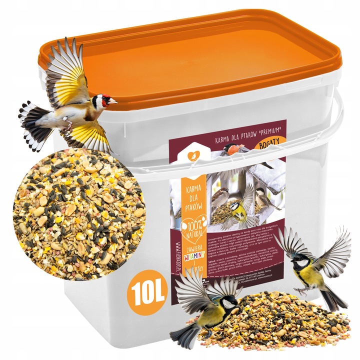 DROBNA KARMA DLA DZIKICH PTAKÓW POKARM ZIARNO SŁONECZNIK ORZECH DO KARMNIK