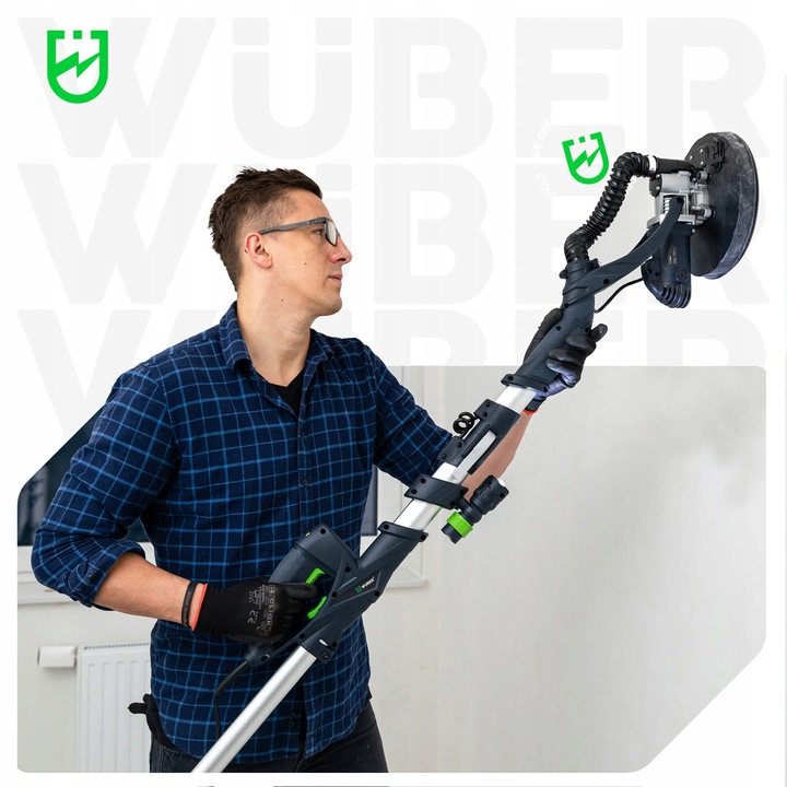 SZLIFIERKA ŻYRAFA DO GIPSU GŁADZI TYNKU LED DWIE GŁOWICE PAPIER X24