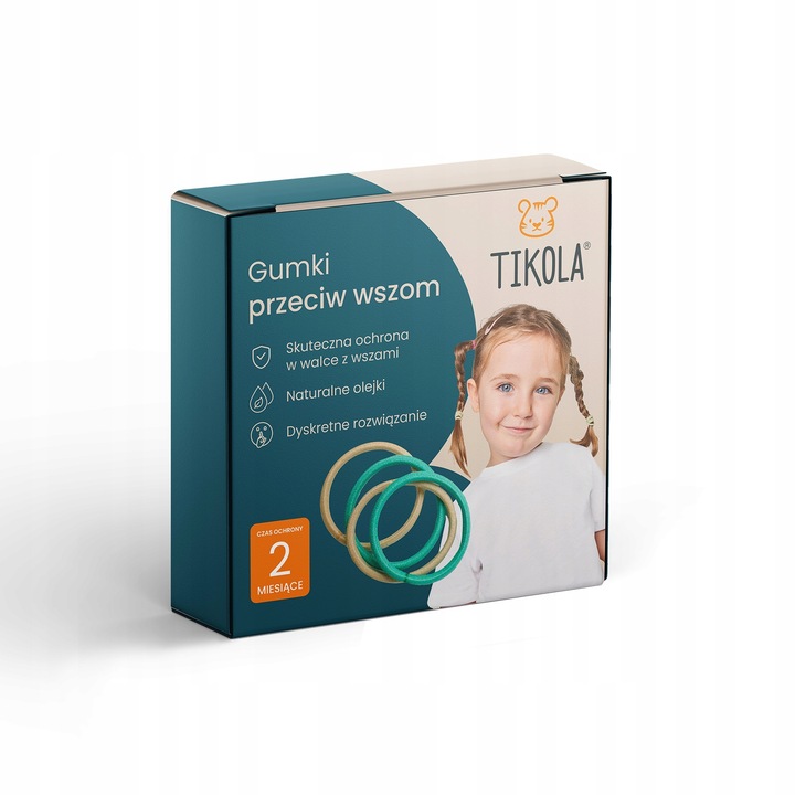 GUMKI PRZECIW WSZOM DO WŁOSÓW NA WSZY ODSTRASZAJĄCE DLA DZIECKA zestaw 4x