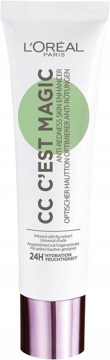 Fluid Do Twarzy CC Loreal Magic Anti Redness Krem CC Zielone Pigmenty 30 ml