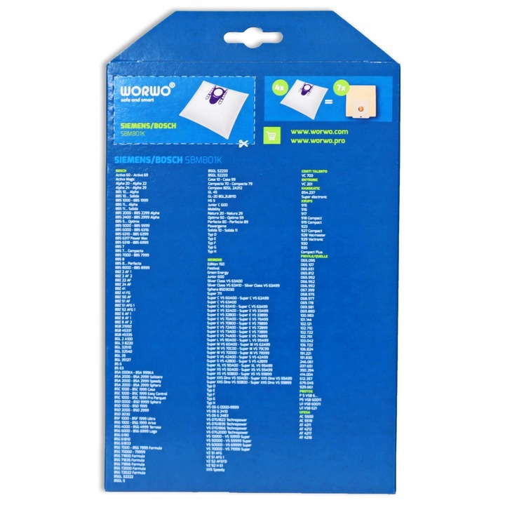 24x WORKI do ODKURZACZA BOSCH Serie 2 | 4 | 6 | 8