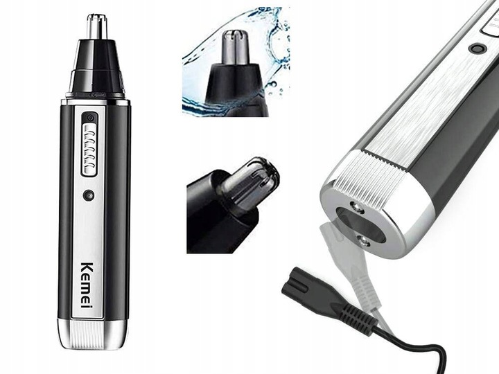 TRYMER GOLARKA DO NOSA USZU GOLENIE BRODY WŁOSÓW ZAROSTU 4w1 MOCNY grzebień