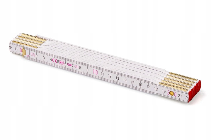 Miara składana drewniana 2 m biała METRIE Perfekt przeguby stalowe 10