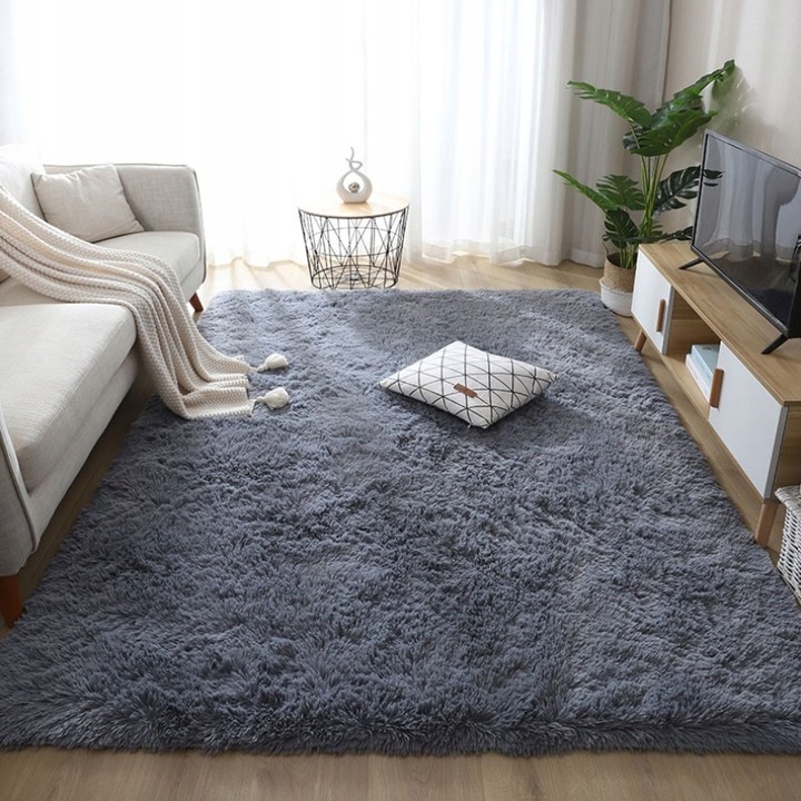 Pluszowy Dywan Shaggy Puszysty Do Salonu Miękki 160x230 Prostokąt Futrzany