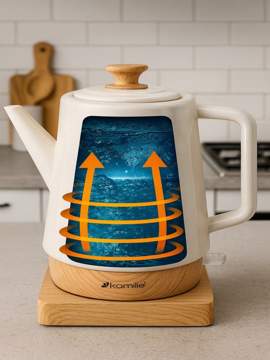 CZAJNIK ELEKTRYCZNY BEZPRZEWODOWY CERAMICZNY KAMILLE 1500 W 1,5 L