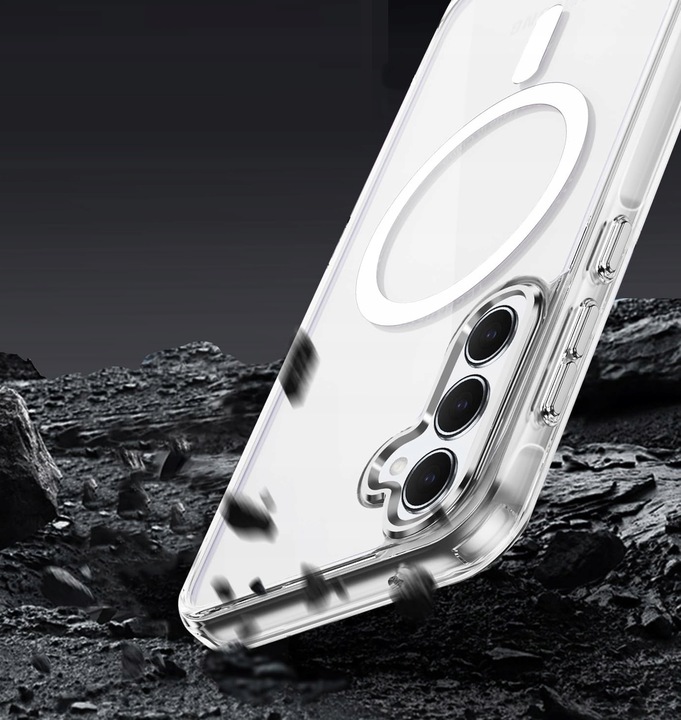 Etui Do SAMSUNG GALAXY S24 Fe +Szkło WZMACNIANE 360° do MAGSAFE CLEAR CASE