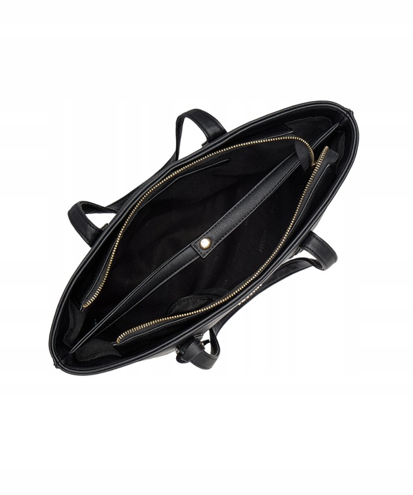 Torebka Damska Czarna Shopper Duża Mieści A4 Na Ramię PUCCINI BML040D-1