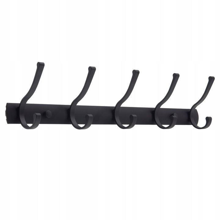 CZARNY KLASYCZNY ŚCIENNY WIESZAK NA UBRANIA DO PRZEDPOKOJU Z 5