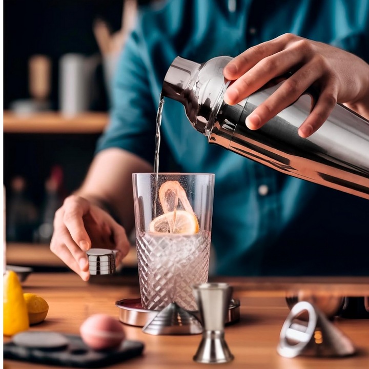 Profesjonalny Zestaw BARMAŃSKI do Drinków MIXOLOGY Shaker 710ml +PRZEPISY