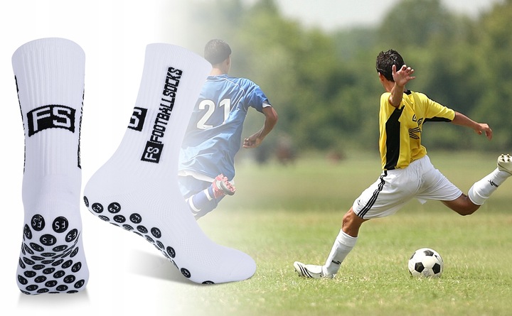 2x MIX SKARPETY PIŁKARSKIE ANTYPOŚLIZGOWE R. 39-46 CZARNE i BIAŁE PO