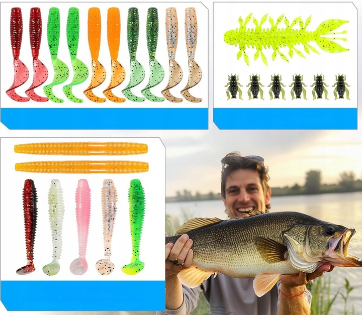 Skrzynka Wędkarska Zestaw Przynęt na Ryby Akcesoria Haczyk Spławik