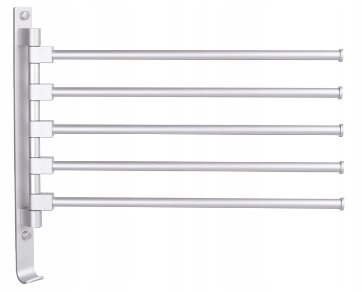 WIESZAK NA RĘCZNIKI ŁAZIENKOWY OBROTOWY SREBRNY HACZYK UCHWYT DO ŁAZIENKI