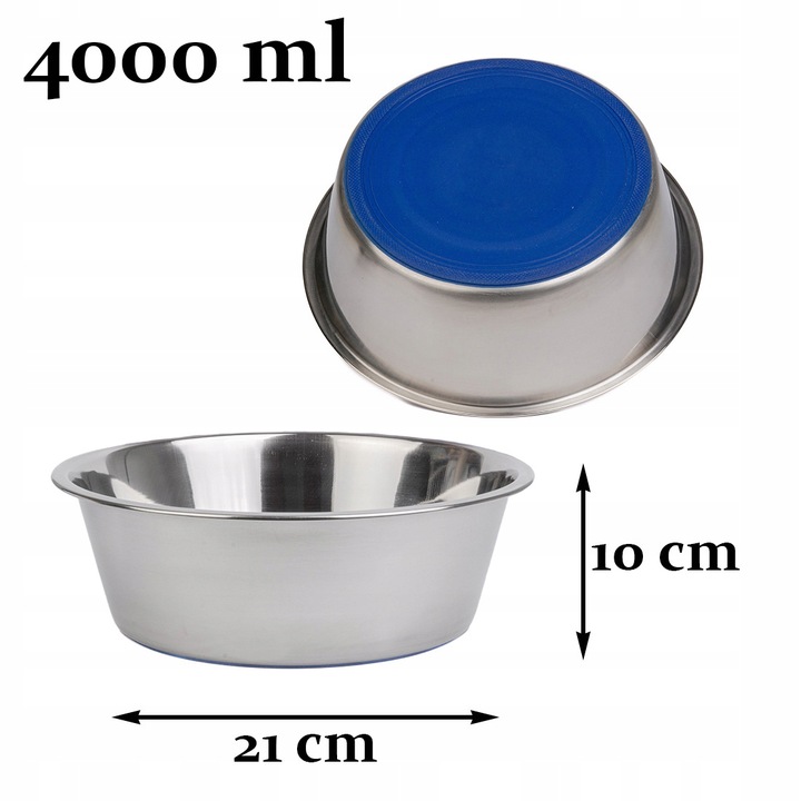 Duża METALOWA MISKA DLA PSA Antypoślizgowa 4L