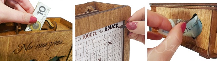 Skarbonka Wykreślana Walizka Prezent Urodziny Oszczędzanie Cel Różne