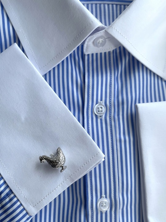 Spinki do mankietów EXC KURA Kurka Nioska Znosząca Złote Jaja w białym Etui