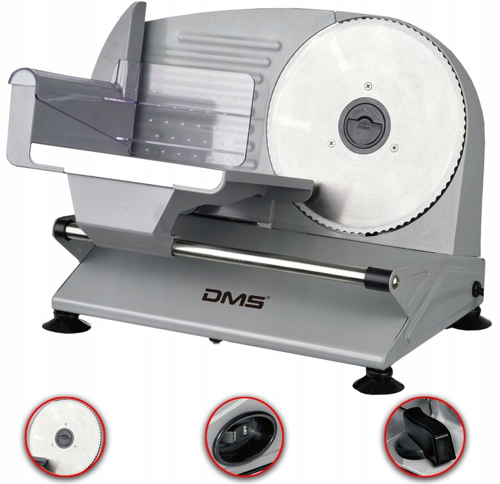 Krajalnica stalowa do chleba wędlin sera 400W DMS AS-400 silver