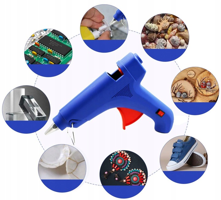 PRECYZYJNY PISTOLET DO KLEJENIA NA GORĄCO KLEJARKA + ZESTAW 60 LASEK