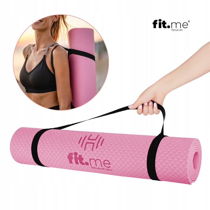 MATA DO ĆWICZEŃ JOGI PILATESU GIMNASTYCZNA TPE ANTYPOŚLIZGOWA Z UCHWYTEM