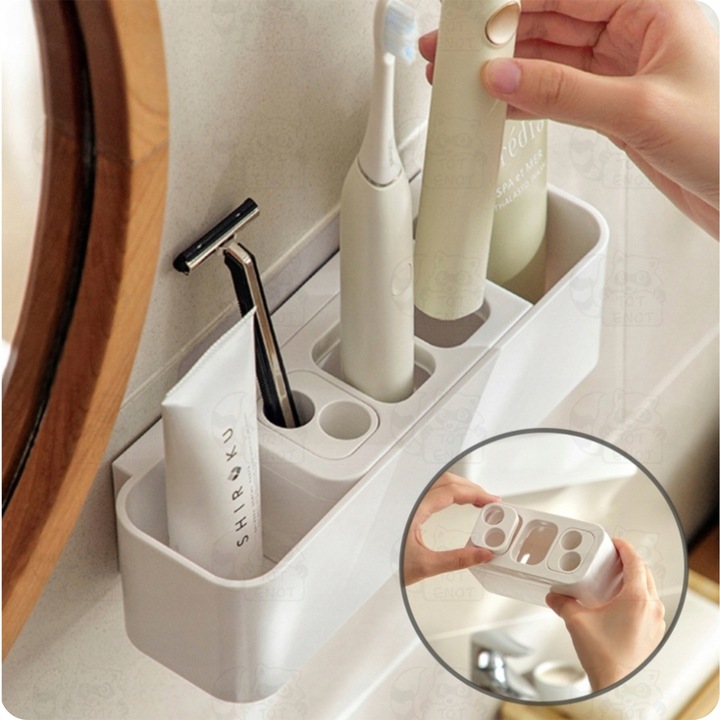 Uchwyt na szczoteczki do zębów Wieszak Organizer łazienkowy Kubek Pojemnik