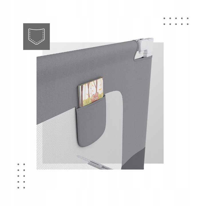 Barierka do łózka ochronna TULANO bramka zabezpieczająca składana