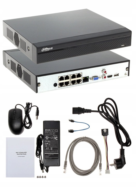 MOCNY Zestaw Monitoringu DOMU do rozbudowy 4 KAMERY IP DAHUA POE 4 MPx