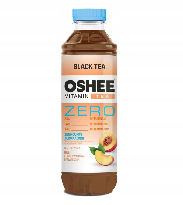 Oshee Black Tea Zero brzoskwiniowy 555 ml 6 sztuk