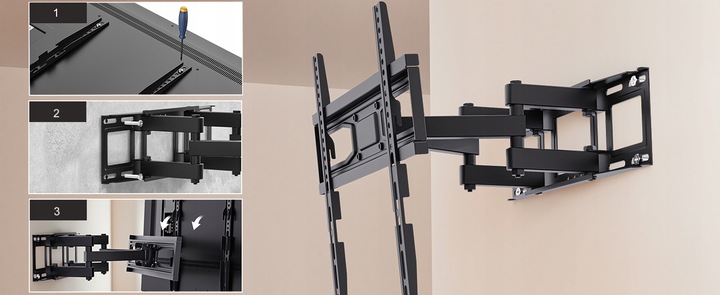 EXTRA MOCNY OBROTOWY UCHWYT DO TELEWIZORA WIESZAK TV 32-85 CALI UNIWERSALNY