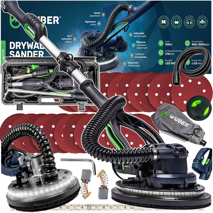 SZLIFIERKA DO GŁADZI GIPSU ŚCIAN SUFITU TYNKU ŻYRAFA WYSIĘGNIK 900W