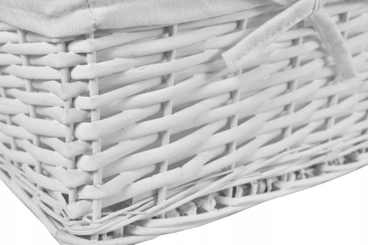 KOSZ WIKLINOWY BIAŁY KOSZYK POJEMNIK DEKORACYJNY DO SALONU ŁAZIENKI 30