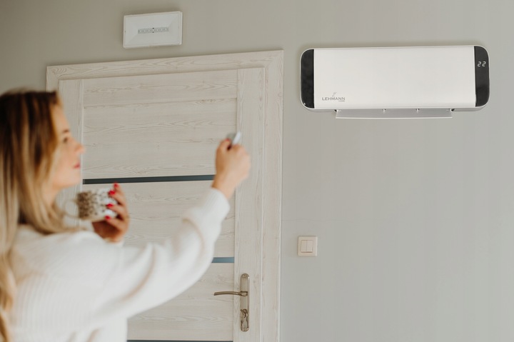 KURTYNA POWIETRZNA TERMOWENTYLATOR GRZEJNIK ELEKTRYCZNY 2000W PILOT + Wi-Fi