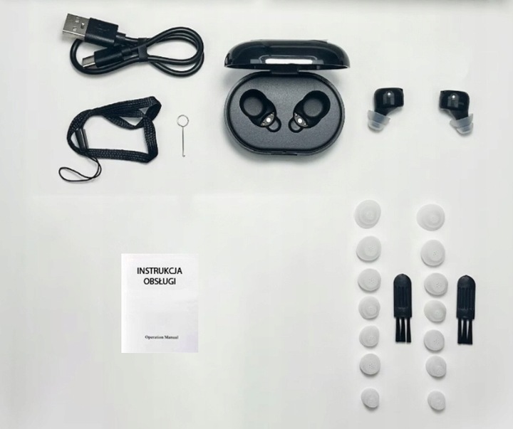 APARAT SŁUCHOWY AKUMULATOR 2 w 1 DOUSZNY WZMACNIACZ SŁUCHU LANDMED