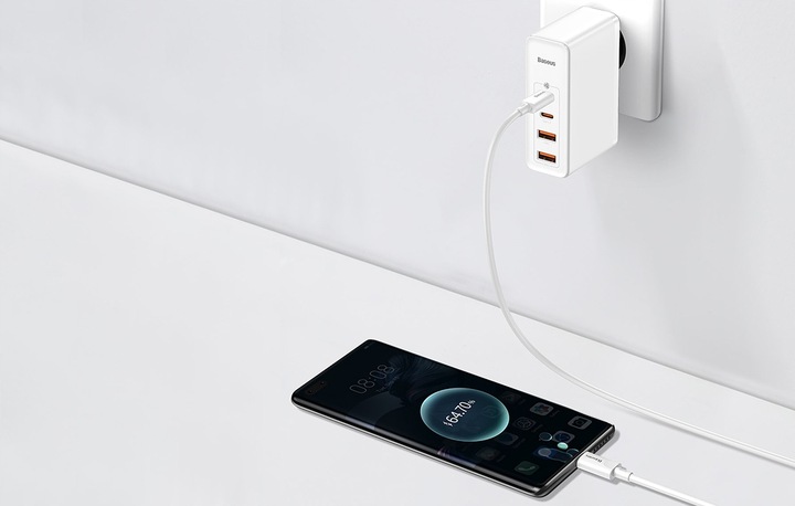 Ładowarka BASEUS GaN2 PRO 100W 2x USB-C/USB PD QC4 + Kabel USB-C