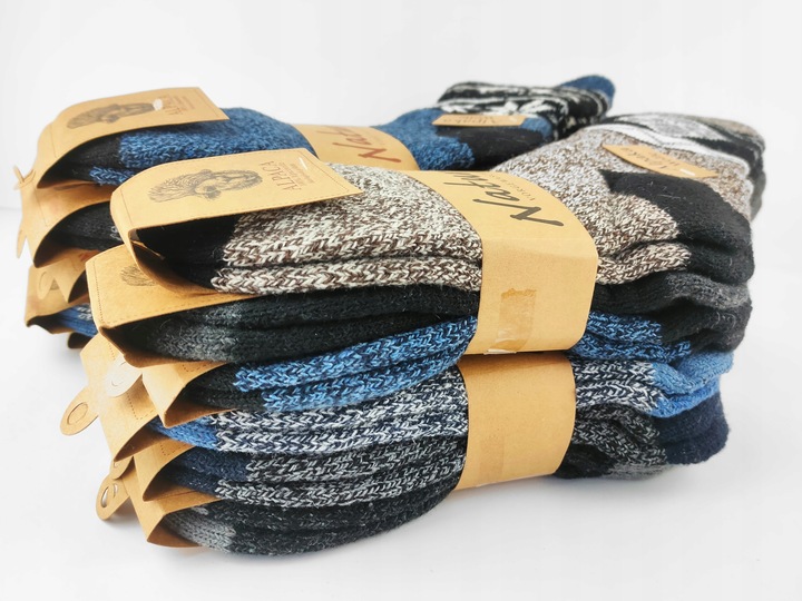 ALPAKA 3X GRUBE CIEPŁE BEZUCISKOWE skarpety 40-43 Wełniane Zimowe Termo