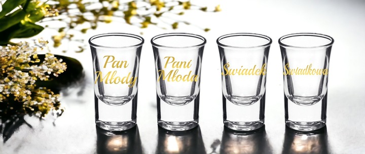 Kieliszki oszukane wesele ślub grube dno Pani Pan Świadkowa Świadek NALEWAK